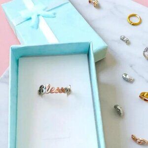 "Blessed" Rose Gold Plated Inspirational Ring 8